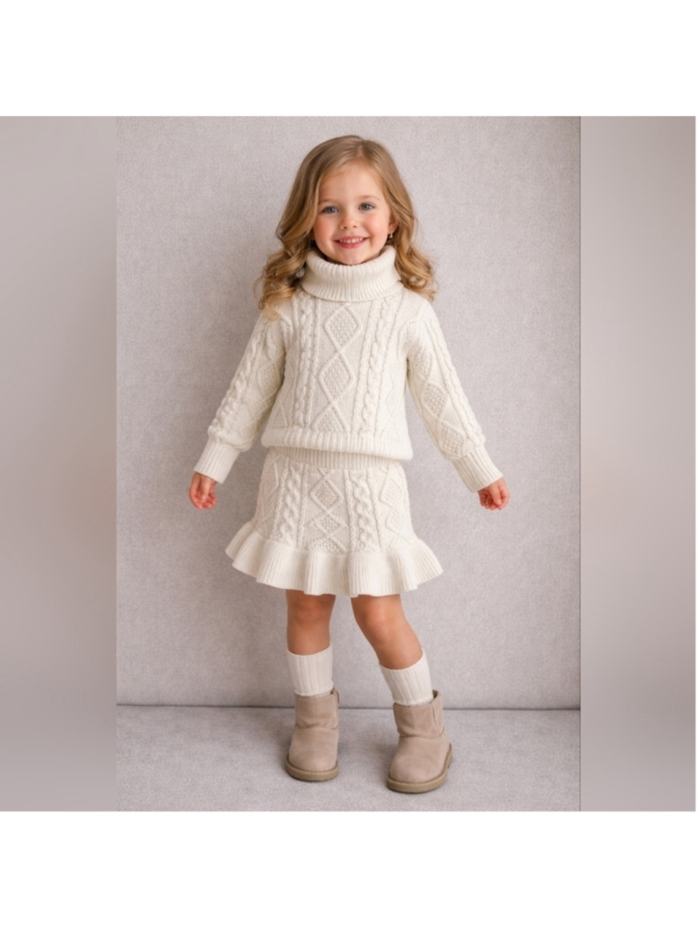 MAX STUDIO Kids Cable Knit Sweater & Skirt Set – Size 4 Toddler